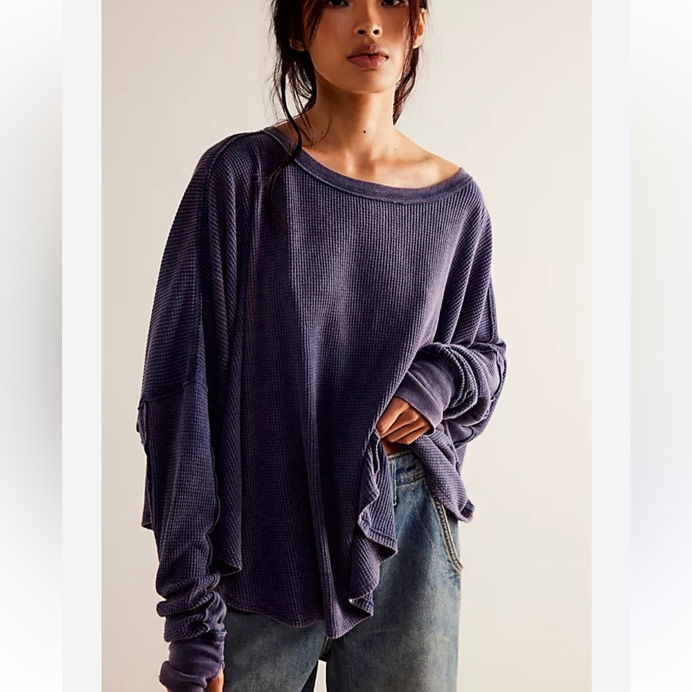 Free People Purple Long Sleeve Top